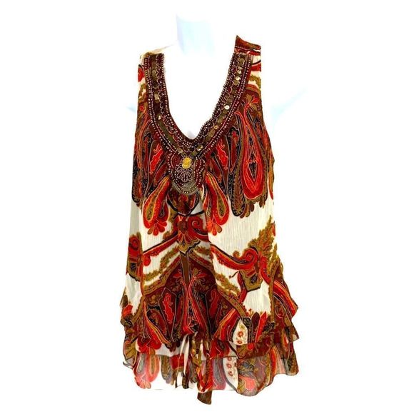 Adiva sleeveless top with beading and medallions M - Picture 2 of 16